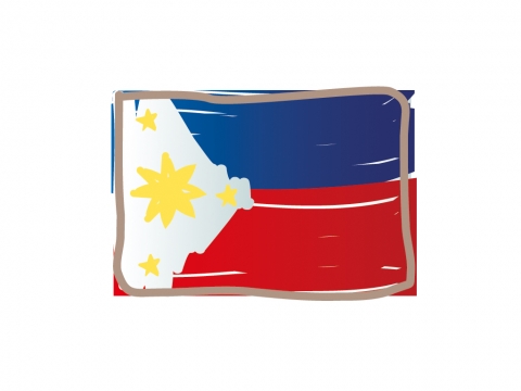かわいいフィリピンの国旗イラスト