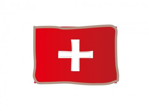 かわいいスイスの国旗イラスト