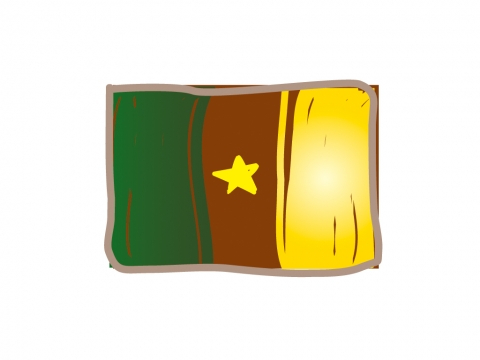 かわいいカメルーンの国旗イラスト