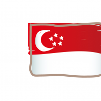 かわいいシンガポールの国旗イラスト