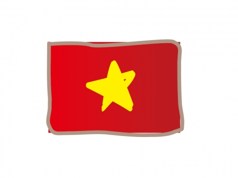 かわいいベトナムの国旗イラスト
