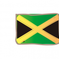 かわいいジャマイカの国旗イラスト