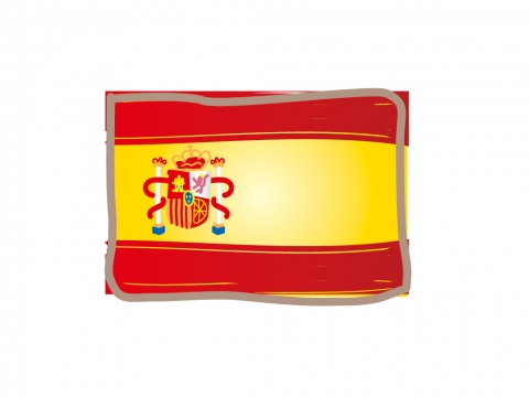 かわいいスペインの国旗イラスト