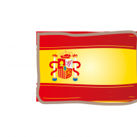 かわいいスペインの国旗イラスト