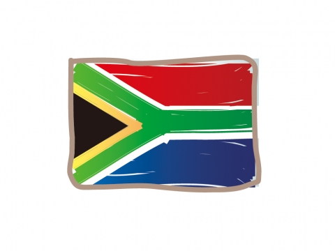 かわいい南アフリカの国旗イラスト