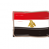 かわいいエジプトの国旗イラスト
