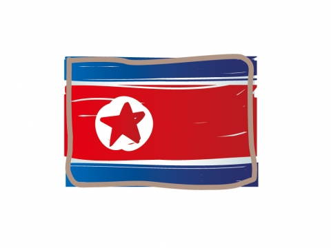 かわいい北朝鮮の国旗イラスト