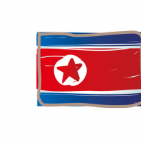 かわいい北朝鮮の国旗イラスト