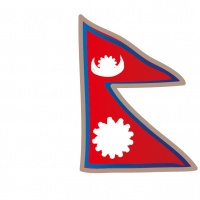 かわいいネパールの国旗イラスト
