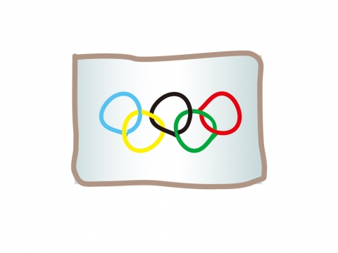 かわいいオリンピックの旗のイラスト