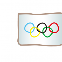 かわいいオリンピックの旗のイラスト