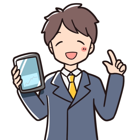 タブレットを使って勉強を教える先生のイラスト