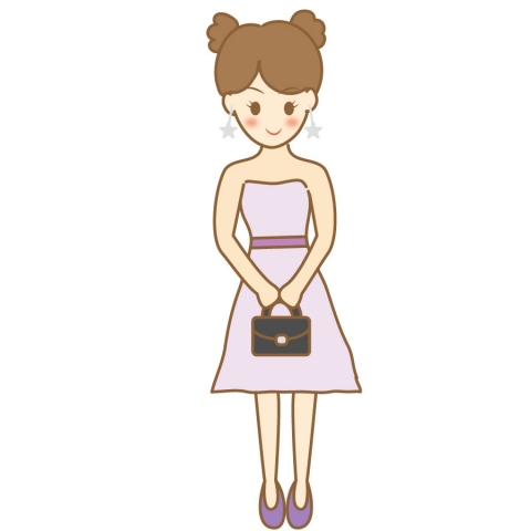 ドレスを着た招待客のイラスト