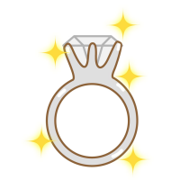 ダイヤの結婚指輪のイラスト