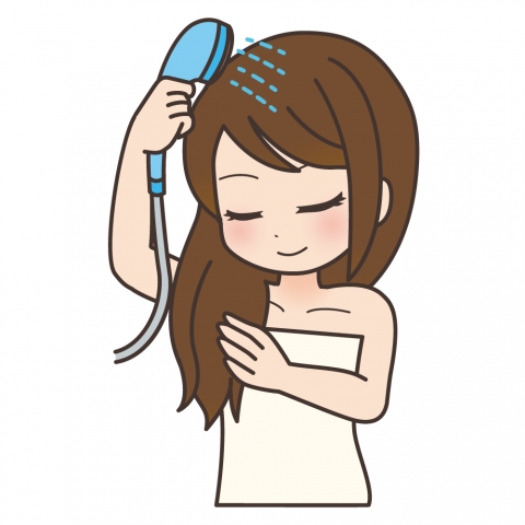 シャワーを浴びる女性のイラスト 無料イラストのimt 商用ok 加工ok