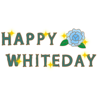 「HAPPY WHITEDAY」とバラのイラスト