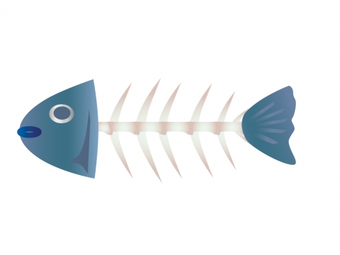 魚の骨のイラスト