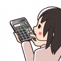 電卓で計算する女性のイラスト
