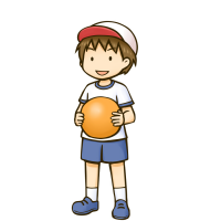 ボールを持つ運動着姿の男の子のイラスト