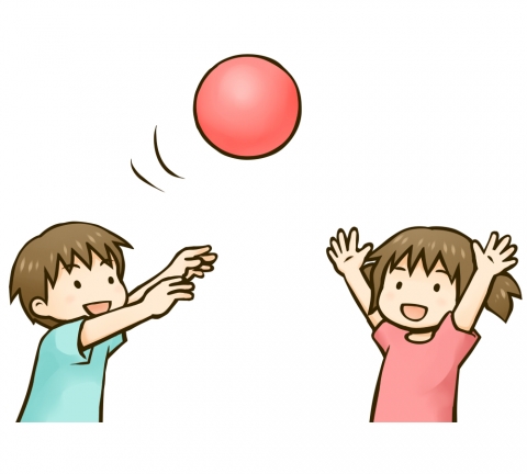ボールを投げて遊ぶ子供たちのイラスト 無料イラストのimt 商用ok