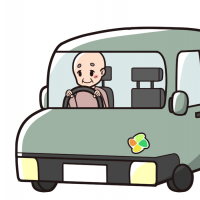 車を運転する高齢者のイラスト