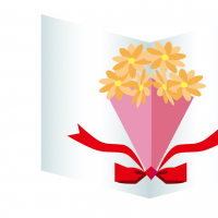 花のポップアップカードのイラスト