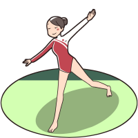 床の演技をする体操選手のイラスト