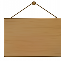 木製の掛け看板のイラスト